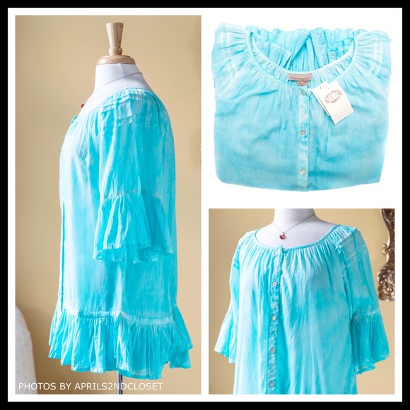 SWIMSUIT SWIM BLUE WHITE COVERUP TUNIC DRESS A2C - Picture 4 of 8